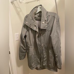 Gray rain jacket.  Size large